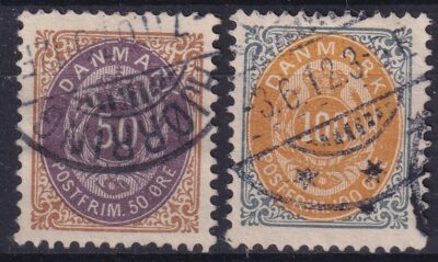 Mi 30B og 31B, 50 og 100øre oval,vm III,stpl., verdi €25,00!