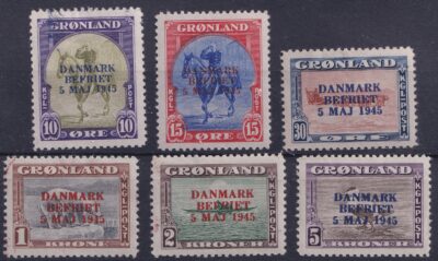 Lot(6) amerikansk utgave med overtrykk, verdi Michel € 300,00!