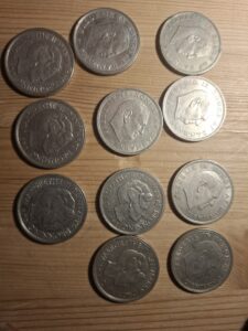 11 stk.Danske 5 Kroner
