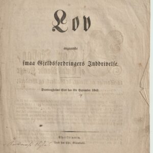 Gammel Lov fra Kong Carl Johan 1842.