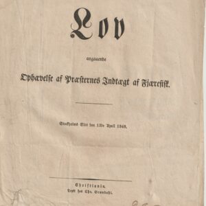 Gammel Lov fra Kong Oscar i 1848. Kong OSCAR var konge i Norge og Sverige i 1844 - 1859.