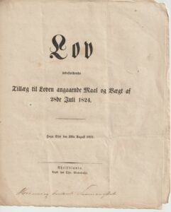 Lov fra Kong OSCAR 1851,