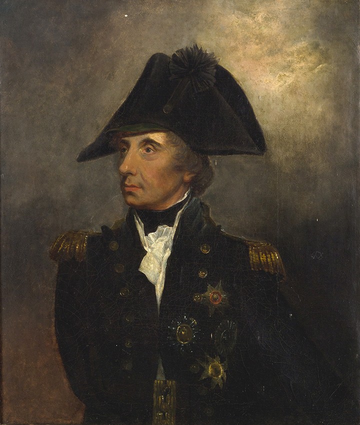 Lord Viscount Nelson i viseadmiralens avkledde uniform av Arthur William Devis, £44 000 hos Charles Miller.