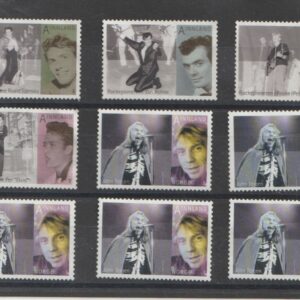 9 stk. A frimerker uten lim .