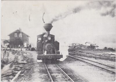 Urskog Hølandsbanen lok 3 Høland på Skullerud stasjon 1907. Meget pent
