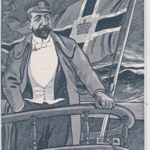 Christian Michelsen Skipsreder Statsminister I Havn - Postkort fra 1905 som illustrerer "Konsulatsaken"