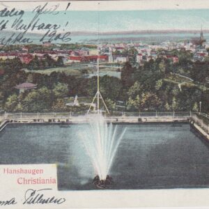 Christiania Utsikt fra St. Hanshaugen-Kolorert-Poststemplet 1906-Meget pent