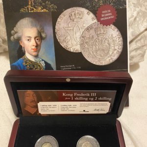Kong Fredrik III 1649-1670 1 og 2 shilling
