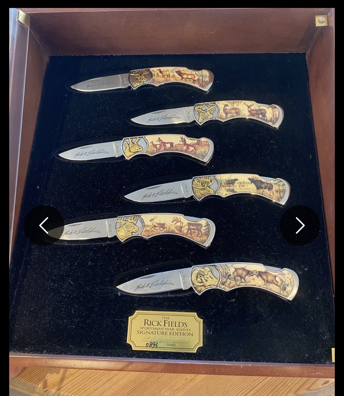 Rick Fields Signature Edition Folde Knivsett med 6 kniver år 1990