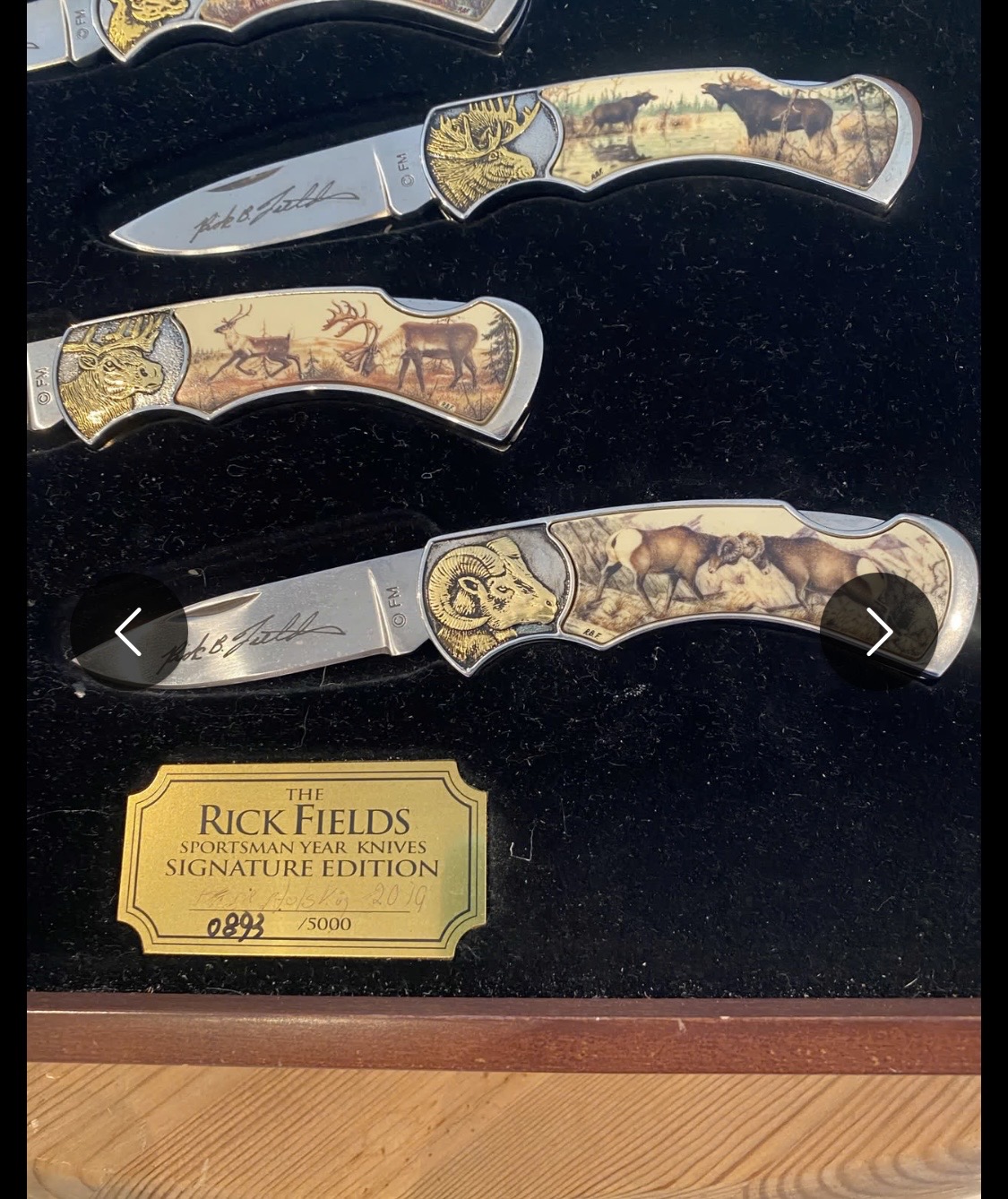 Rick Fields Signature Edition Folde Knivsett med 6 kniver år 1990