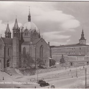 Hammersborg Oslo-Trefoldighetskirken i Akersgata-Deichmanske Bibliotek tidlig 1950 tallet