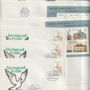17 stk. FDC noen like. 1986.