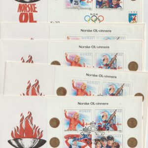 5 stk FDC Norske ol vinnere 1989.