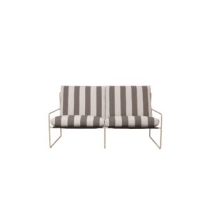 Desert 2-seters Sofa Stripete Kasjmir/sjokoladefarget
