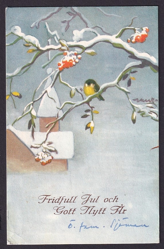 Fridfull Jul och Gott Nytt År – Postgått Finland 1955