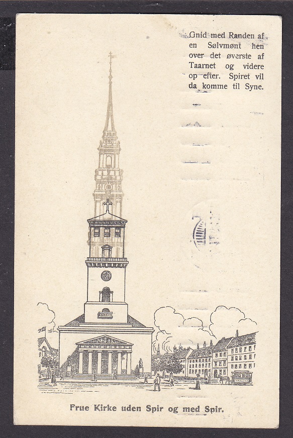 Frue Kirke uden Spir og med Spir – St. KJØBENHAVN 7.4.11