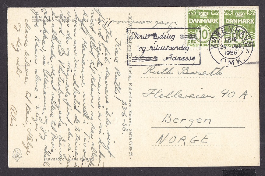 København. Børsen (Serie 6700-27) – St. KØBENHAVN 24 JUN 1956