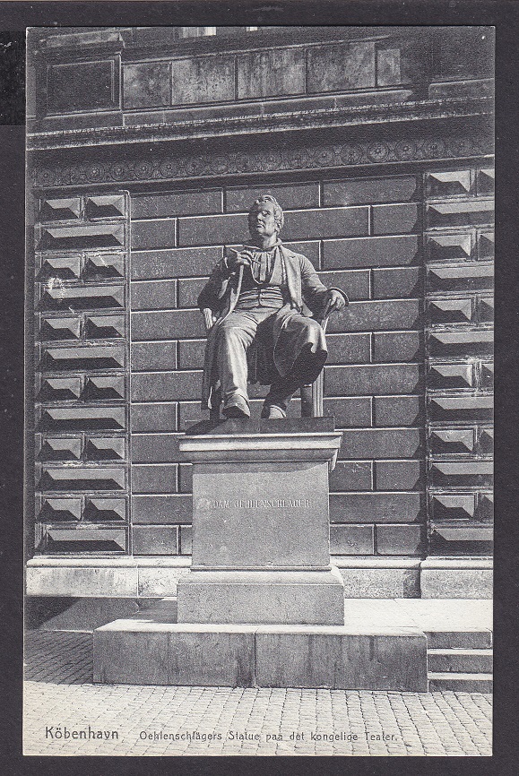 Köbenhavn. Oehlenschlägers Statue paa det kongelige Teater – Ubrukt