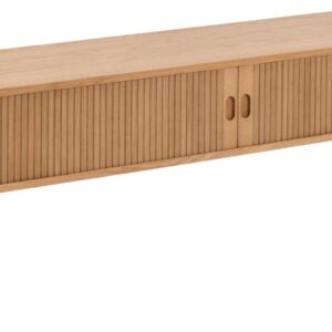 ACT NORDIC Langley TV-bord, m. spaltefront og 2 skyvedÃrer - naturlig eikefiner og eik (140x40x45)