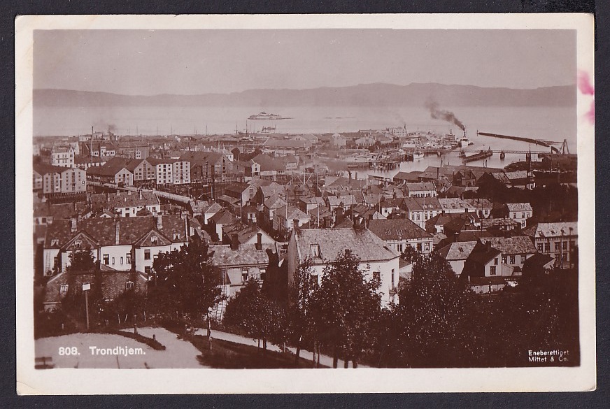 Trondhjem. (Mittet & Co. 808) – Påskrevet