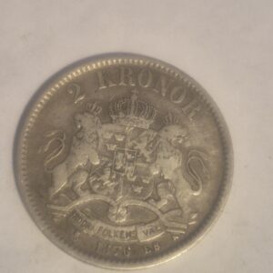 2 kronor sølvmynt 1876